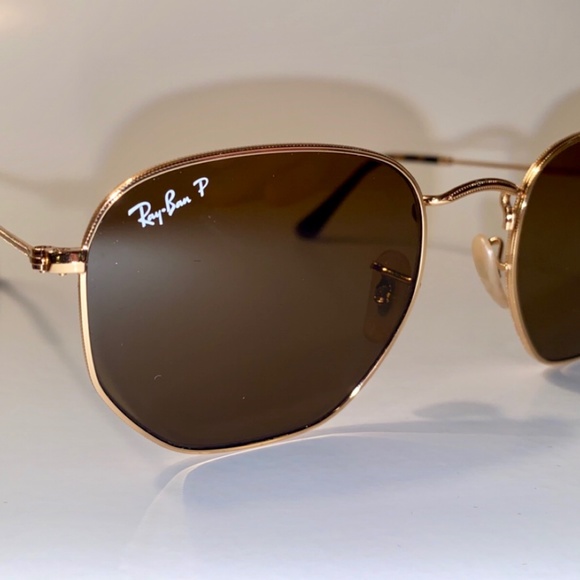 Ray-Ban Hexagonal 54mm Brown Gradient Polarized Sunglasses - Picture 11 of 12